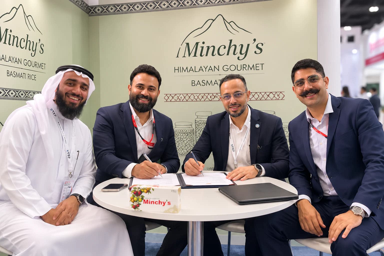 Mohammed Umair and a counterpart signing a memorandum of understanding at Gulfood.