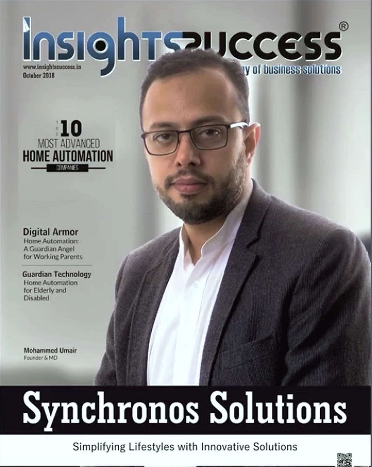 Insights Success magazine cover featuring Mohammed Umair — restored scan of the printed issue.